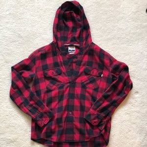 TNA hooded Buffalo Check flannel